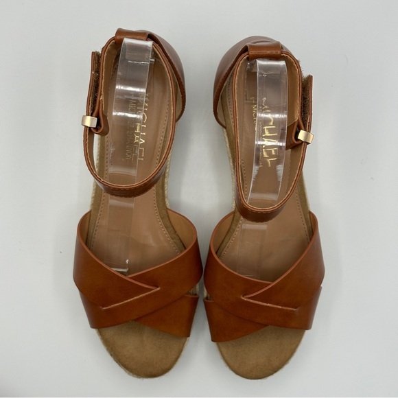 Michael By Michael Shannon Sylvie Ankle Strap Peep Toe Sandal Brown Size 6 - Picture 3 of 9